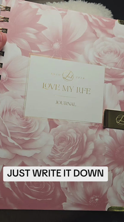 Signature Journal 6.25" x 8.5" with Golden Wire-O Binding Gold Elastic Band Lined Pages Full Color Double Sided Printing Goal Setting Vision Worksheets for Personal Reflection and Memory Capture